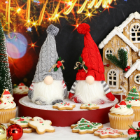 2 Stuks 32 cm kerstpluche gnoom, handgemaakt Scandinavisch Zweedse Tomte, kerstcadeau pluche gnoom met licht, winter tafeldecoratie