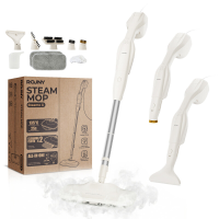 Rouny 2 in 1 stoommop en handstoomreiniger, 1200 W, 3 bar stoomdruk, 25 s opwarmtijd, 6 m snoer, 5 opzetstukken voor vloeren, ramen en keukenreiniging, STEAMO X