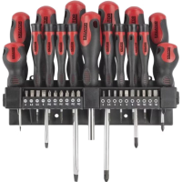 KREATOR KRT400010 Schroevendraaier Set   37 Stuks met Magnetische Tips en Wandbevestiging