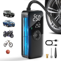 CARSUN Draadloze Oplaadbare Bandenpomp – Draagbare Digitale Luchtpomp voor Auto/Fiets/Ballen