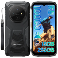 Blackview FORT 1 Ontgrendelde Robuuste Smartphone, Android 15 4G LTE Telefoon, 18 GB RAM (6 GB + 12 GB Uitbreiding) + 256 GB ROM, 6,56