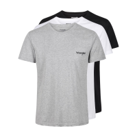 Wrangler T shirt met ronde hals Foster zwart/wit/grijs gemêleerd M
