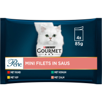 Gourmet Perle mini filets in saus, rund, kip, konijn & zalm, multipack 350 g