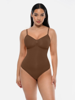 Feelingirl buikcontrole naadloze bodysuit XL/XXL   bruin