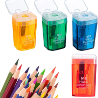 M&G Puntenslijpers, 4 Stuks Handmatige Enkelvoudige Puntenslijpers met Deksel, Compacte Draagbare Slijpers voor Kleurpotloden, School en Kantoor