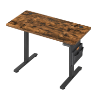 JOYFURNOS elektrisch zit stabureau, in hoogte verstelbaar, 120,1 x 60,1 cm, 4 geheugenhoogtes, voor thuiskantoor, rustiek bruin