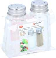 Alpina zout  en peperstel   glas, 60 g, transparant, verpakking van 2