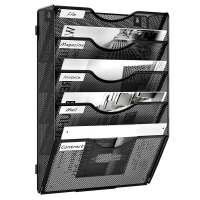 Senhoglb geassembleerde wandmappenhouder, 5 vaks, A4, zwart, nieuwjaarsaanbieding, top cadeaukeuze