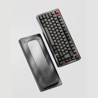 Ticktype EVO75 Aangepast Tri Mode Draadloos Mechanisch Toetsenbord, US Lay out, Volledig Aluminium Hot Swappable, Bladveringmontage, VIA Compatibel, Snel Demontage, Romige Rogge Switches, 8000 mAh, RGB   Geanodiseerd Basaltgrijs