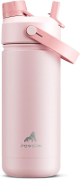 POWCAN sportwaterfles met dubbele opening 18 oz met handgreep roze