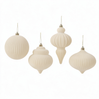 4 Stuks rode fluwelen kerstcadeaudozen, kerstornamenten, klassieke kerstballen voor de kerstboom, decoratie voor de feestdagen, cadeaus en feestartikelen