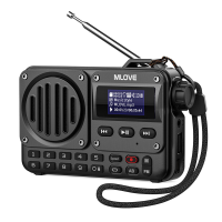Mlove BV800 superdraagbare bluetooth luidspreker met fm radio, lcd scherm, antenne, aux ingang, usb schijf, tf kaart, mp3 speler