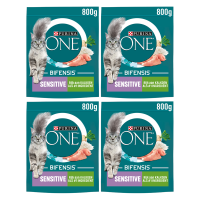 Purina One Sensitive kattenvoer voor volwassen katten kalkoen en rijst formule 800 g * 4