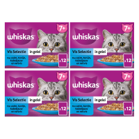 Whiskas Senior nat kattenvoer visselectie in gelei 7+*4