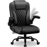 GTIMEX Bureaustoel Ergonomisch, kunstleren bureaustoel 90° opklapbare armleuningen, bureaustoel 90 120° kantelfunctie, ergonomische bureaustoel met lendensteun, bureaustoel in hoogte verstelbaar, belastbaar tot 150 kg