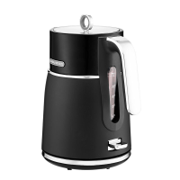 Morphy Richards Signature Opulent elektrische waterkoker, 1,5 liter, 3 kW snelkookfunctie, uitneembare filter, draadloze 360° voet, stalen behuizing, transparant zwart
