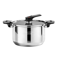Maxcook Microdruk soeppan, 304 roestvrij staal vergrendelbaar deksel gecapsuleerde bodem geschikt voor gas  & inductiekookplaten 24 cm 6 L