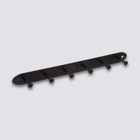 5Five Zwarte metalen kapstok   6 haken, 55 cm