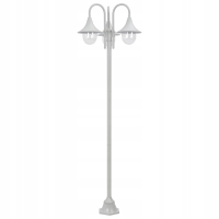 VidaXL Tuinpaalverlichting Set   Aluminium, Wit, 3 delig, 220 cm