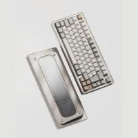 Ticktype EVO75 Aangepast Tri Mode Draadloos Mechanisch Toetsenbord, US Lay out, Volledig Aluminium Hot Swappable, Bladveringmontage, VIA Compatibel, Snel Demontage, Romige Rogge Switches, 8000 mAh, RGB   Geanodiseerd Eerste Licht