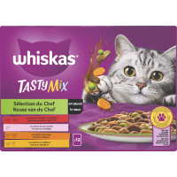 Whiskas kattenvoer nat volwassen smakelijke mix in saus 1+