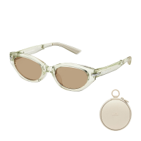 Beneunder FD315 CN204, Opvouwbare Cat Eye Zonnebril, Transparant Theekleurig Montuur, Lichtbruine Glazen