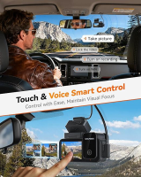 WOLFBOX X5 3 Kanaals 4K Dashcam STARVIS 2 IMX678 4K+2.5K Voor  en Achtercamera Binnenkant Drievoudige Autocamera 5.8GHz WiFi Spiegel Autodvr