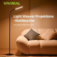 VIVREAL LED vloerlamp – 180 cm, 14 W, 3 kleurtemperaturen (3000 K/4000 K/6000 K), afstandsbediening, ABS & ijzer, zwart