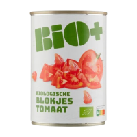 Bio+ biologische tomatenblokjes   400 g