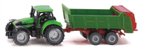 Siku tractor met universele verspreider   groen, 16,5 cm