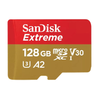 SanDisk Extreme microSDXC kaart – 128 GB, V30