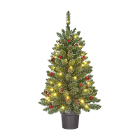 Black Box Trees kunstkerstboom Creston besneeuwd met 40 warmwitte lampjes D 50 H 90 cm