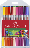 Faber Castell duo viltstiften set   20 diverse kleuren, kartonnen doos