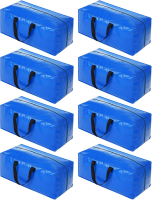 WhereHike extra dikke verhuis  en opbergtassen 8 stuks, groot, met deksel, rits en handgrepen, kledingopberg  en inpaktassen, geschikt voor verhuizen, kamperen en beddengoedopslag, 73 x 34 x 37 cm