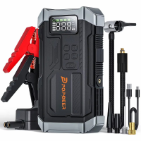 POPDEER PD JA3 5000 A 4 in 1 starthulp, 150 psi luchtcompressor, 12 V QC 3,0 powerbank met lcd display, 10 l benzine / 8 l diesel