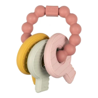 Little Dutch teether hangertje van siliconen   roze