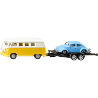 Siku VW T1 kampeerwagen met trailer & keverspeelvoertuig   7,5 cm, meerkleurig