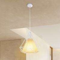Aigostar hanglamp retro wit ijzeren frame met witte ophangdraad E27 (exclusief lamp)