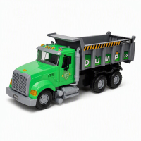 Dreamora 32701 grote schuimrubberen speelgoedauto, 1 stuk, groen, opklapbare laadbak, structuur met meerdere wielen, ABS speelgoedvoertuig voor kinderen vanaf 3 jaar, zandspel voor binnen en buiten