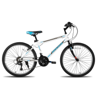Bamcbase, Sprague, 21 versnellingen mountainbike voor volwassenen, frame van hi tens steel, sportfiets MTB voor heren en dames, wit, 26 inch