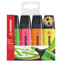STABILO BOSS ORIGINAL   Markeerstiften   Set van 4   Geel, Oranje, Groen, Roze