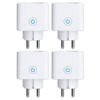 Antela WLAN slimme stopcontacten 16 A met verbruiksmeting, compatibel met Alexa/Google Home, kindbeveiliging, Smart Life app, 2.4 GHz, 3680 W, 4 stuks