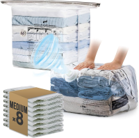 Taili 8 pack kubus vacuüm opbergzakken, middelgroot (25x19x11 inch), vacuümzakken voor kleding, compressieverpakking voor reizen voor kleding, dekens, babykleding, reisaccessoires