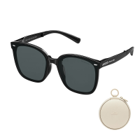 Beneunder FD421, Oversized Opvouwbare Zonnebril, UV400 & Antireflecterende Lenzen, Lichtgewicht Blush Frame voor Rijden/Reizen, Zwart