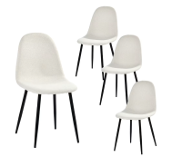 Urban Meuble eetkamerstoelen set van 4 met stoffen bekleding en metalen poten
