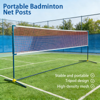 Double Fish draagbare badmintonnetset met tassen voor de rackets   BX