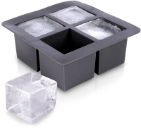 Excellent Houseware Siliconen ijsblokjesvorm   Zwart, 4 stuks
