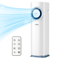 ELECCI Draagbare compressor koelventilator, 3 in 1 koelen, verwarmen en ventilatoren met negatieve ionenreiniger, 3 snelheden en afstandsbediening, mobiele luchtkoeler met raaminstallatiekit voor thuiskantoor [Energieklasse A]