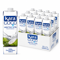 KARA 100% Natuurlijk Kokoswater 1 L x 12 (Doos)