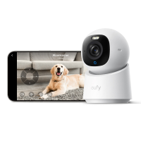 Eufy Security Indoor Cam E30, laatste generatie, 4K UHD beveiligingscamera, 360° draaibaar en kantelbaar, nachtzicht in kleur, AI detectie, automatische detectie en volgfunctie voor personen en huisdieren, werkt met HomeKit